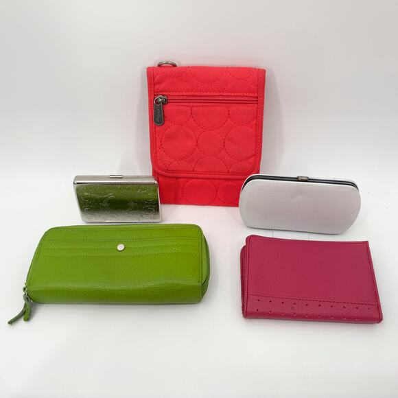 Lot of 5 Wallets ThirtyOne Leather Travel Smart Kristine Hard Shell Card Case - Picture 1 of 15